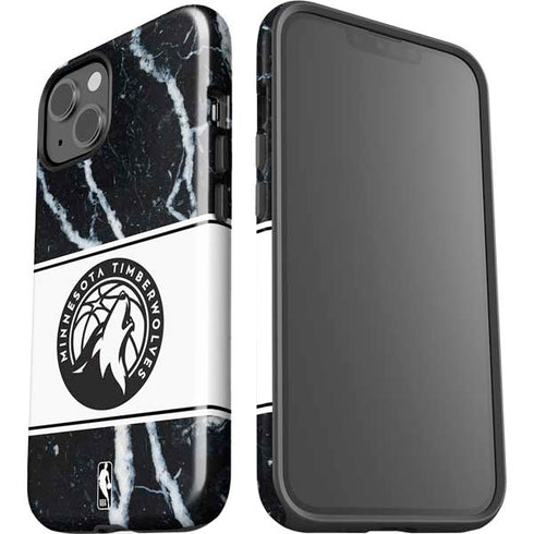 NBA Minnesota Timberwolves Marble iPhone 15 Impact Case